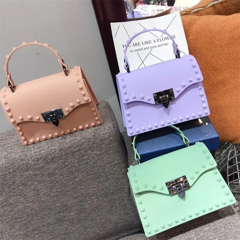 Designer Women PVC Handbags Fashion Ladies Small Shoulder Messenger Bags Casual Female Rivet Crossbody Travel Bags for Women New