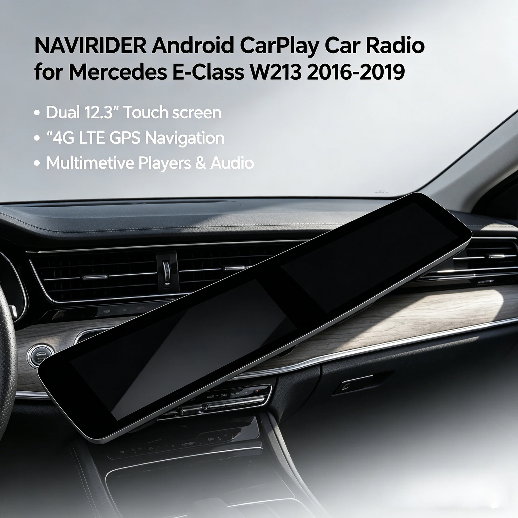 

12.3+12.3-дюймовый Android CarPlay радиоприемник для Mercedes-Benz E-класса W213 2016-2019 с 4G GPS-навигацией, сенсорным экраном и мультимедийным плеером