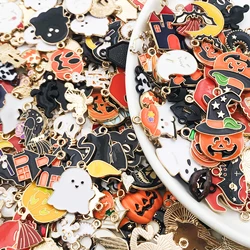 Randomly Mix 10/20/30/40Pcs/Pack Halloween Charms Enamel Jewelry Making Charms For Halloween Bracelet Necklace Making