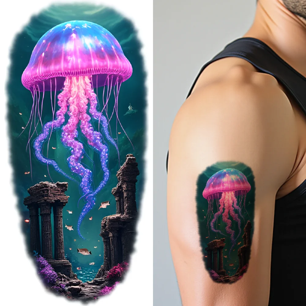 

12pcs Temporary Tattoo Realistic Temporary Tattoos Seaweed Octopus Deep Sea For Back Arms Adults
