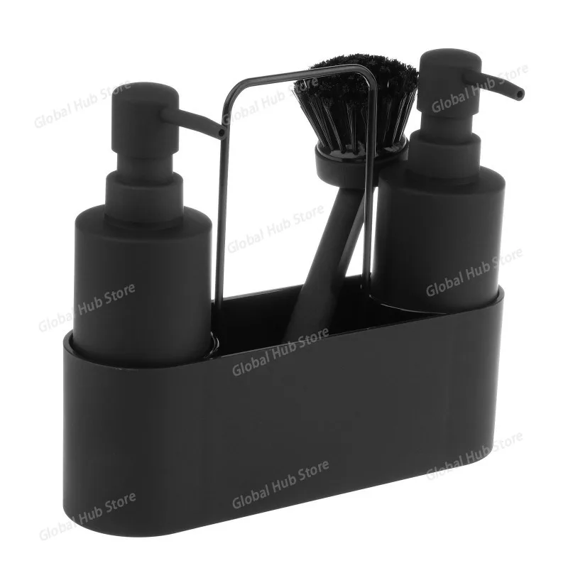 

Household Soap Dispenser 4-in-1 Functional Dishwashing Liquid Bottle Dishbrush Sponge Kitchen Storage and Organization Tool
