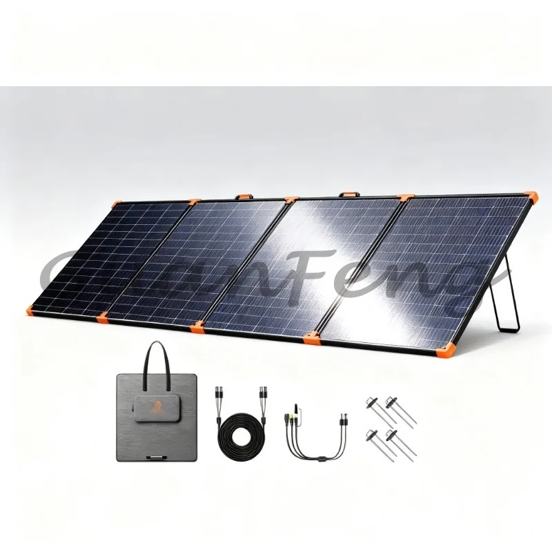 400W or 600W Portable Foldable Solar Panel, 38V N Type 16BB 25% High Efficiency, IP68 Waterproof