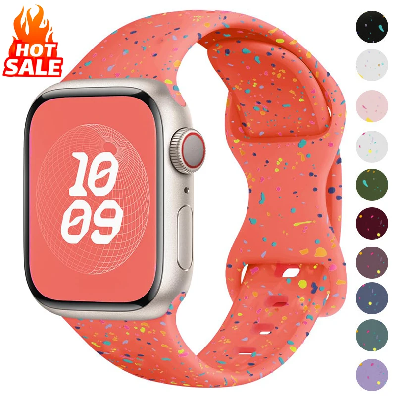 

Silicone Strap For Apple Watch Band 46mm 44mm 45mm 42mm 40mm 41mm 49mm 38mm Sport Bracelet iWatch Series Ultra 2 10 SE 9 8 7 6 5