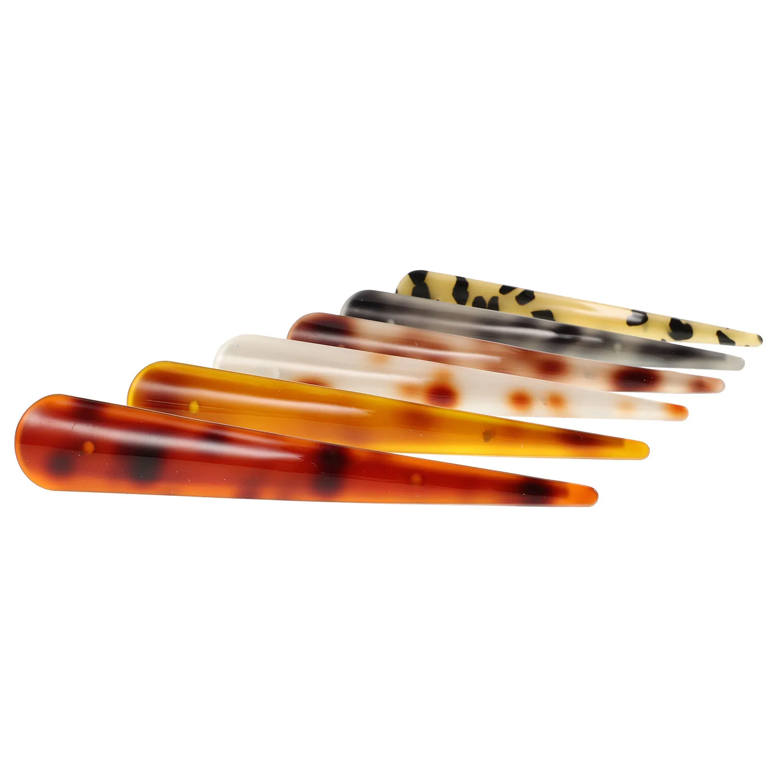 

6Pcs Acrylic Hair Clips Cow Horn Design Fashion Hairpin Strong Secure Hold Decorative Clamp for Women Various Styles