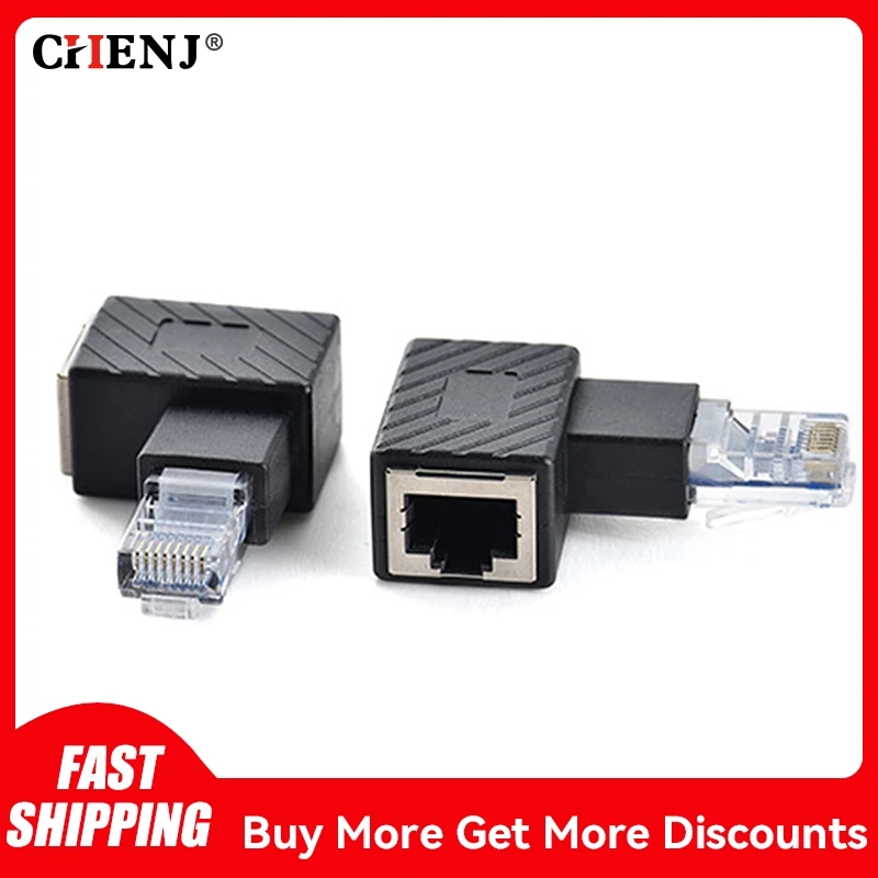 Адаптер-удлинитель RJ45 «Папа-мама» под прямым углом 90 градусов