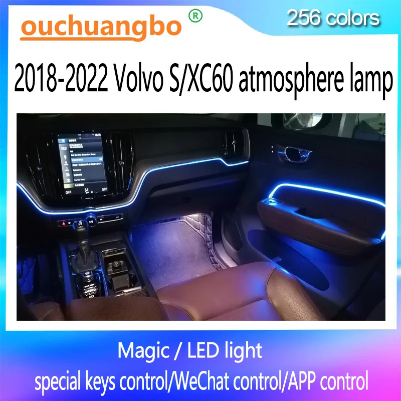 

Внешнее освещение Ouchuangbo светодиодный для 2018-2022 S60 XC60, атмосферная лампа, внутреннее освещение, 256 цветов