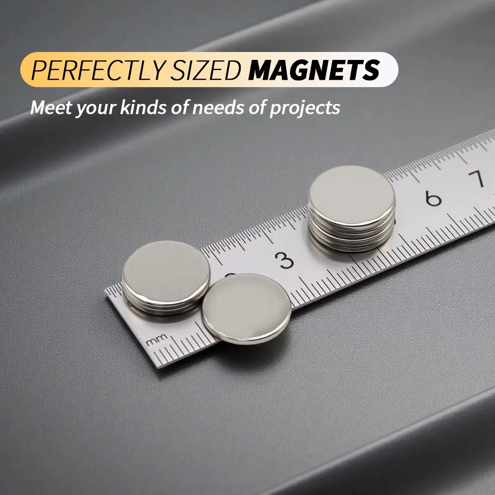 15x2mm Round Neodymium Magnets Small Strong N35 NdFeB Disc Magnets for Fridge DIY Craft Office & Tool Storage