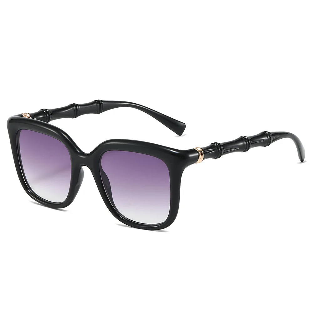 

Women Designer Square Bamboo Shape Sunglasses UV400 Protection Luxury Brand Eyewear For Travel Vacation Sunshade vintage