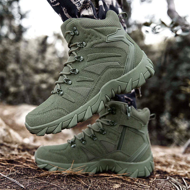 Upgraded Tactics Combat Training Men Boots Outdoor Work Camping Anti-wear Rapid Response Hiking Shoes Fishing Hunting Sneakers