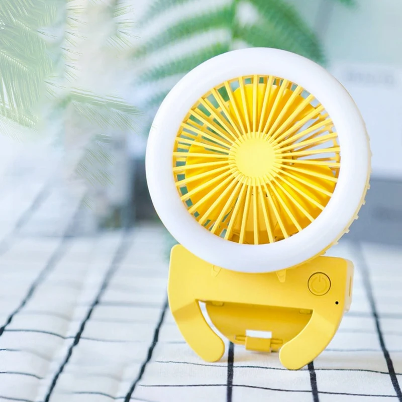 Mobile Phone Light Clip Fan Portable Mini Fan Student Dormitory Rechargeable USB Desktop Fan With Night Light