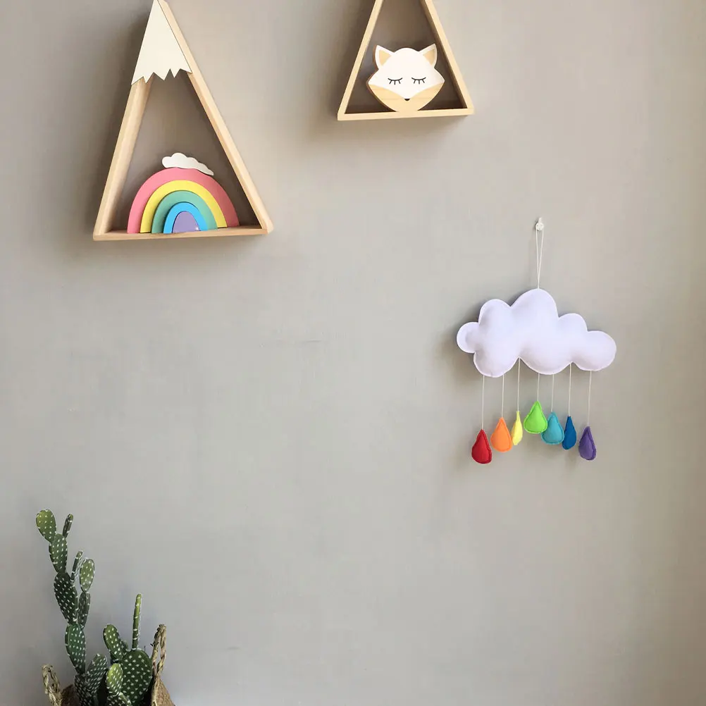 Nuvola Arcobaleno Ciondolo Feltro di cotone Durevole di alta qualità Tenda per la casa Decorazione Giocattolo per bambini Appeso a parete Tende da gioco Camera colorata