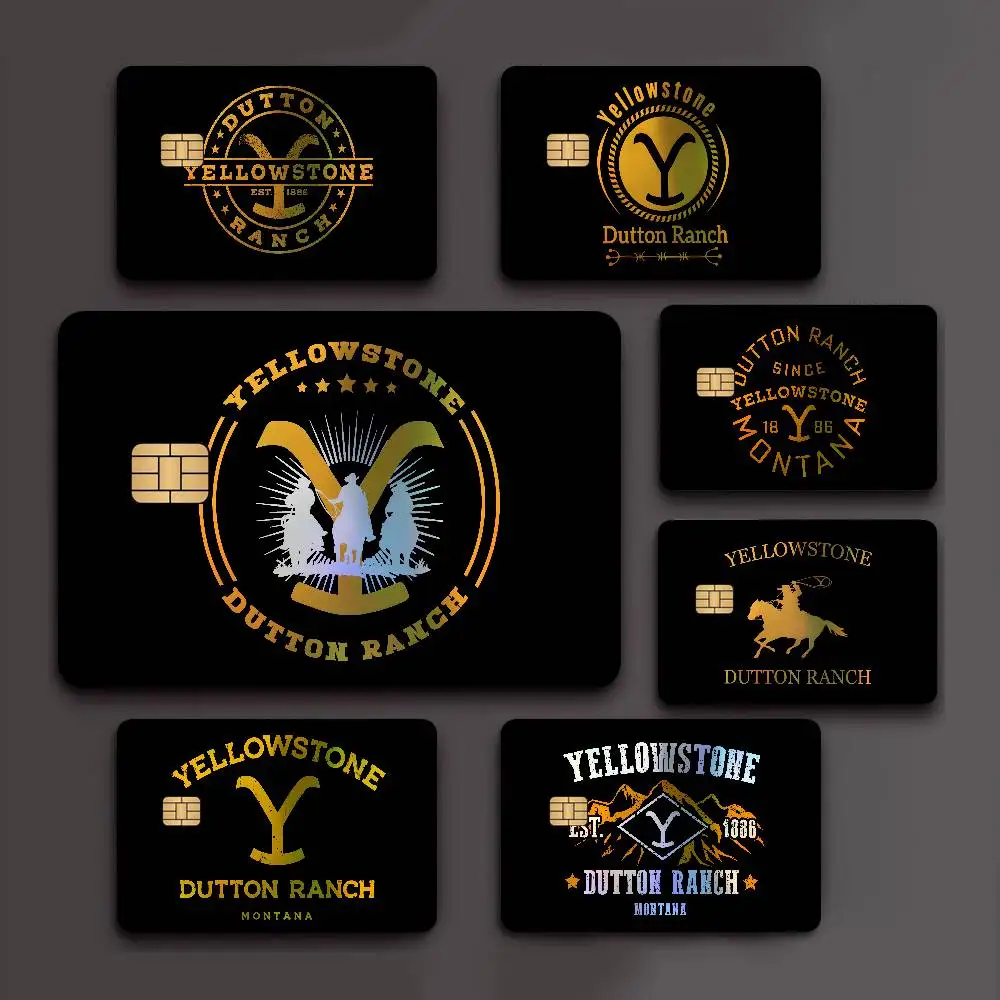 Yellowstone Dutton Ranch Laser Glow Bank Card Stickers Stylish Removable Personal Card Decals