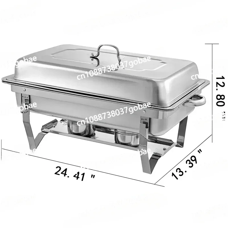 9L/8 Quart Chafing Dishes Buffet Stove Food Warmer Stainless Steel Foldable for Self-Service Restaurant Catering Parties