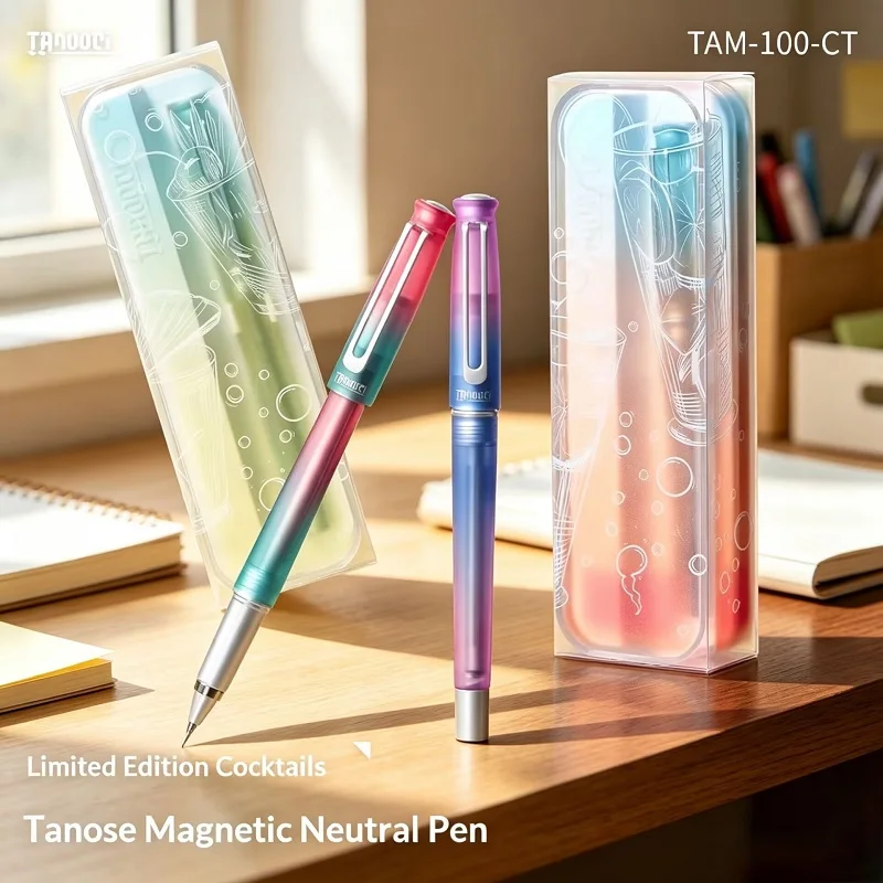 caneta-gel-magnetica-tannooci-serie-cocktail-corpo-metalico-gradiente-ponta-conica-de-05mm-tinta-de-secagem-rapida-caneta-neutra-para-escrita-em-escritorio-e-estudantes