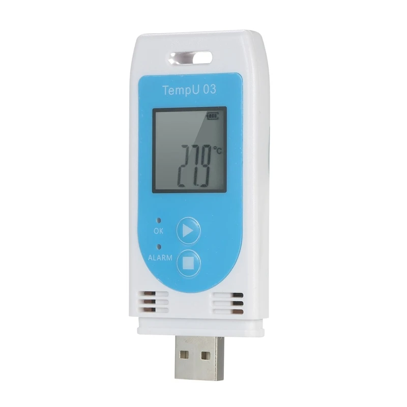 TempU 03 Portable USB Temperature Humidity Data Logger Reusable RH TEMP Datalogger Digital High Precision Thermometer Hygrometer