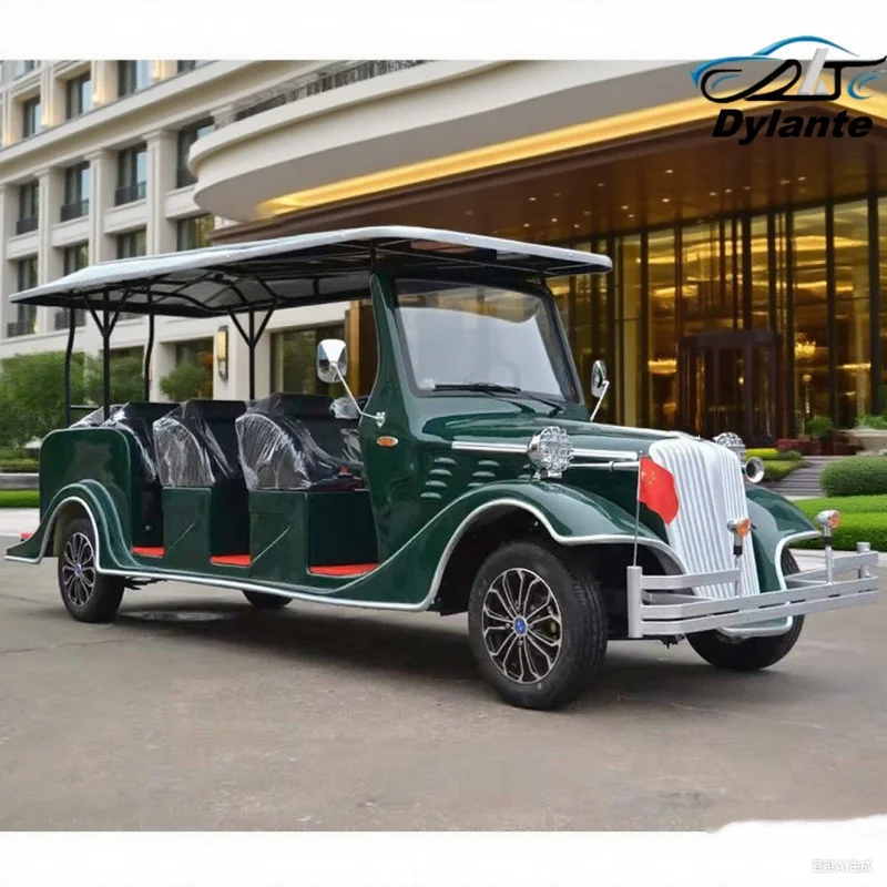 Adult Electric Classic Retro Car, 4 Rows Of 11 Seats, Foldable Back Seat, Built-In Storage Box, Combined Design Golf Classic Car