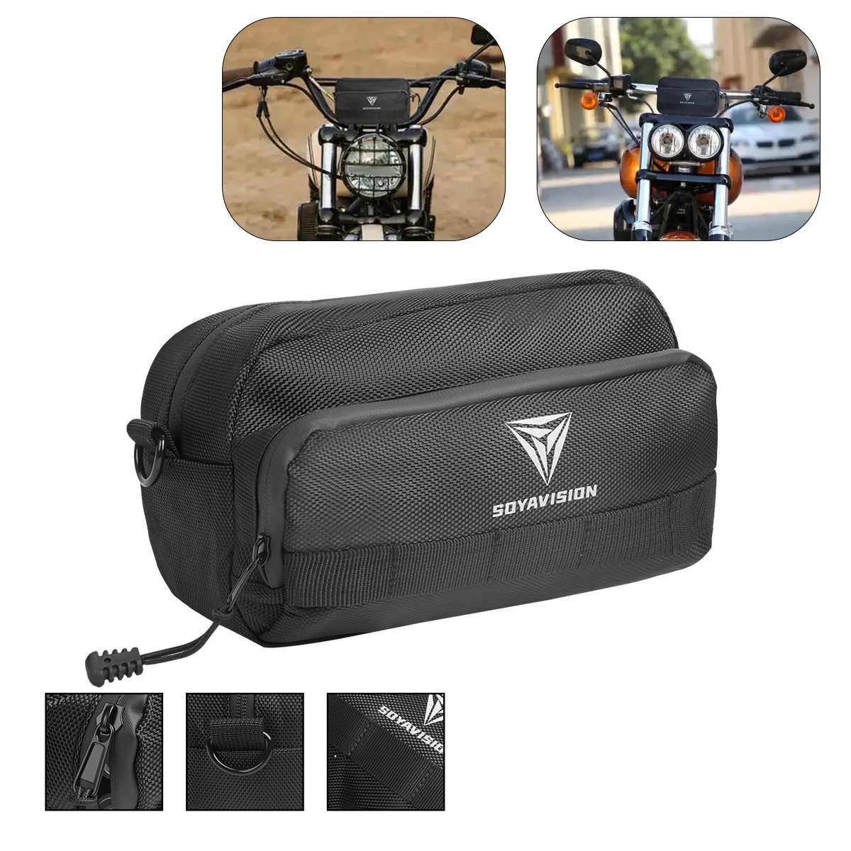

Сумка для инструментов на переднюю вилку мотоцикла, универсальная сумка на руль, водонепроницаемая, подходит для Sportster Kawasaki Yamaha
