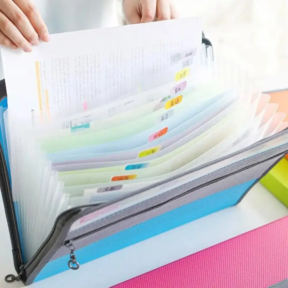 Waterproof Expanding Folder Wear Resistant 13 Pocket File Folder Safe Storage Large Capacity Document Bag Receipts