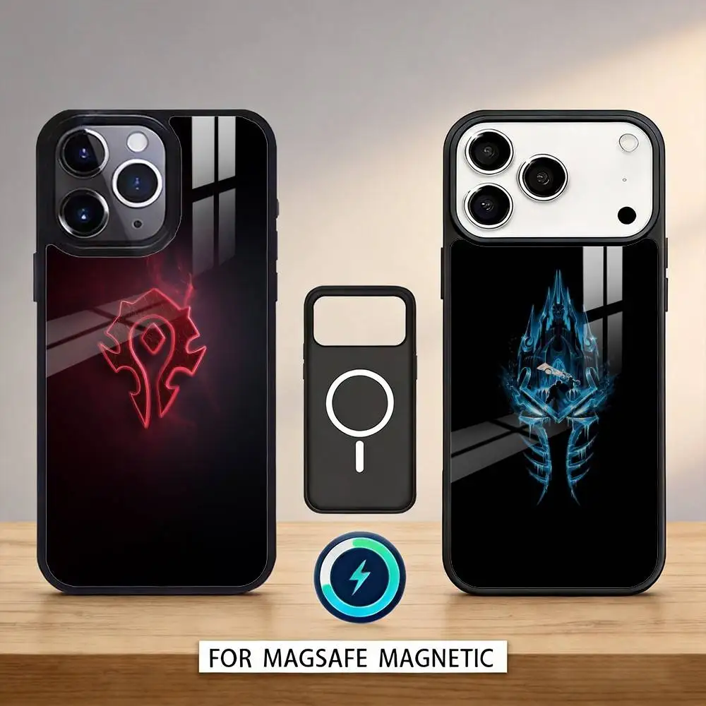 

W-World of W-Warcraft Phone Case For iPhone17,16,15,14,13,12,Pro,Max,Magnetic For Magsafe Wireless Charging