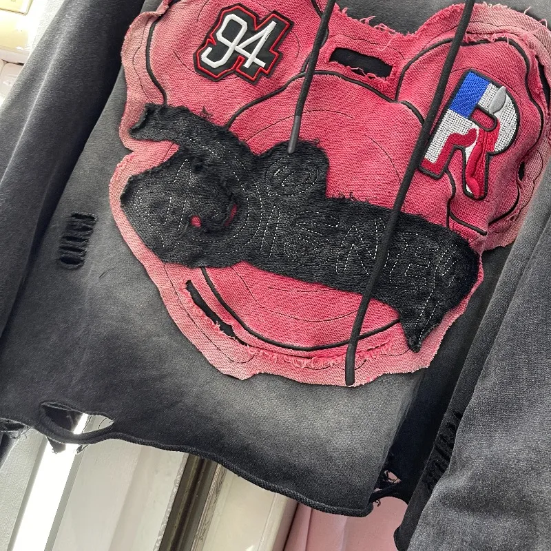 Popular Design American Style Casual Retro Cartoon Pattern Hoodie Jacket For Women's Loose Slimming Versatile Y2k Top Sweatshirt