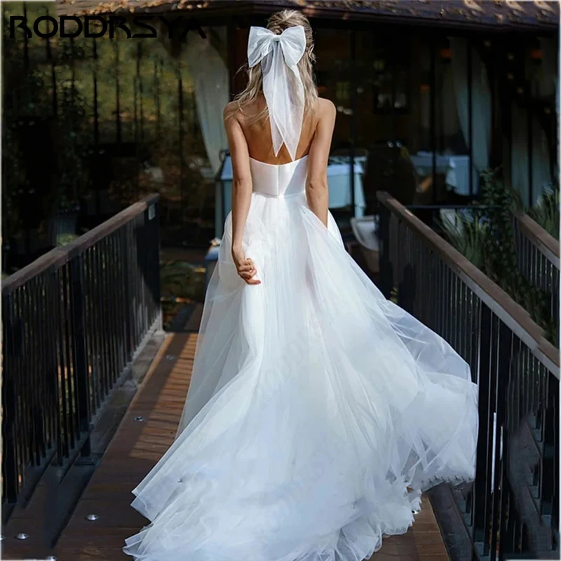 RODDRSYA Princess A-Line Wedding Dress For Women Elegant Tulle Long Sleeve Custom Made Civil Sweetheart Robe De Mariee Plus size