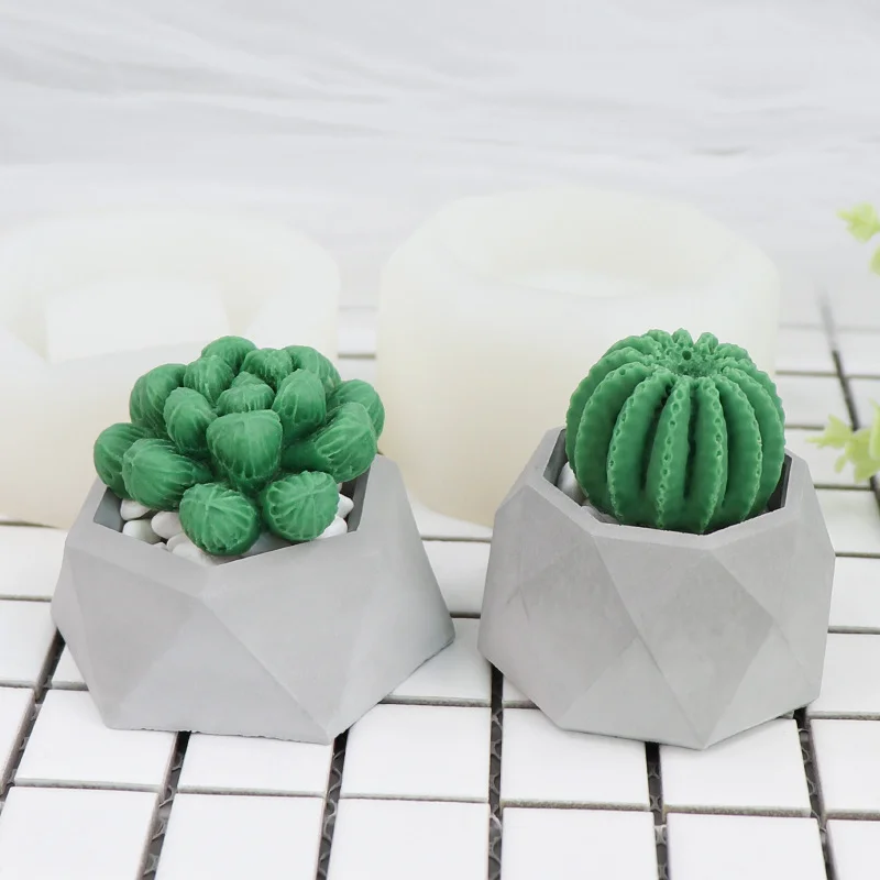 3D Silicone Mold Small Flowerpot Epoxy Reusable Mold For Succulent Plant Pots Concrete Cement Clay Mold Candle Soap Making Mould