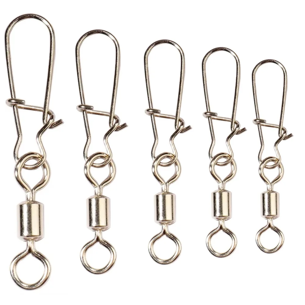 

50/100 шт. поворотные кольца-карабины с подшипником и быстрым замком, усиленные, для рыбалки, в форме восьмерки