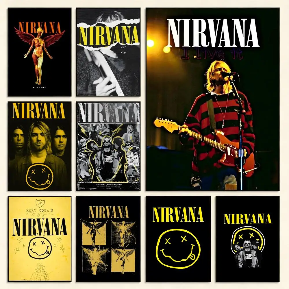 Grunge N-Nirvana Poster Digital Solvent Print Waterproof PP Fade-Resistant Wall Art Room Decor Gift