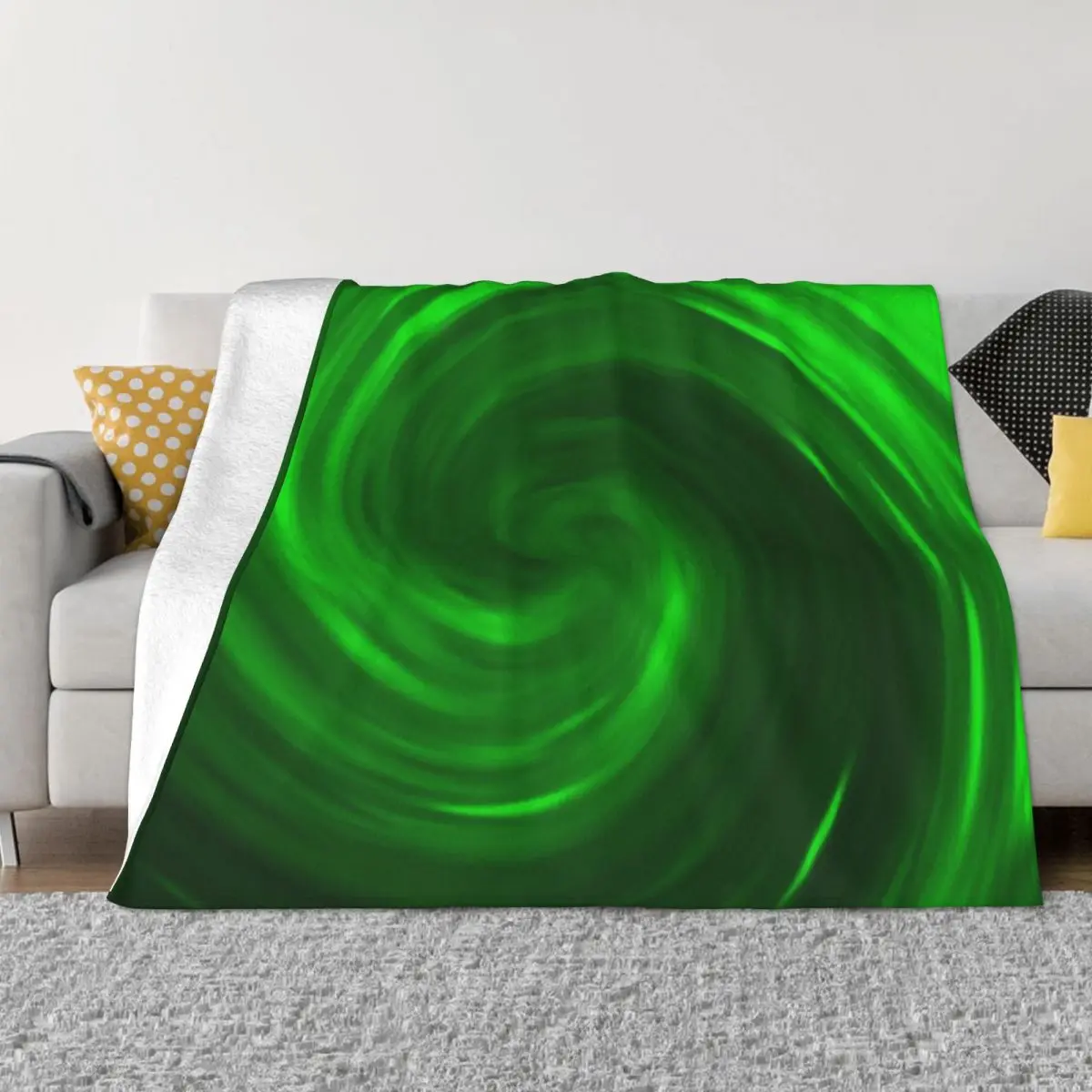 

The Green Swirl Throw Blanket Baby fluffy Blankets