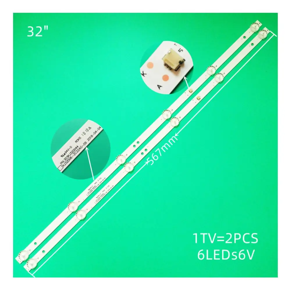 10pcs LED strip For 32LH0202 32HH1830 PK-32D16T KJ32D06-ZC22AG-20E 09 12 303KJ320044 KM0320LDCH HTV-32R01-T2C/A4/B V320BJ6-Q01