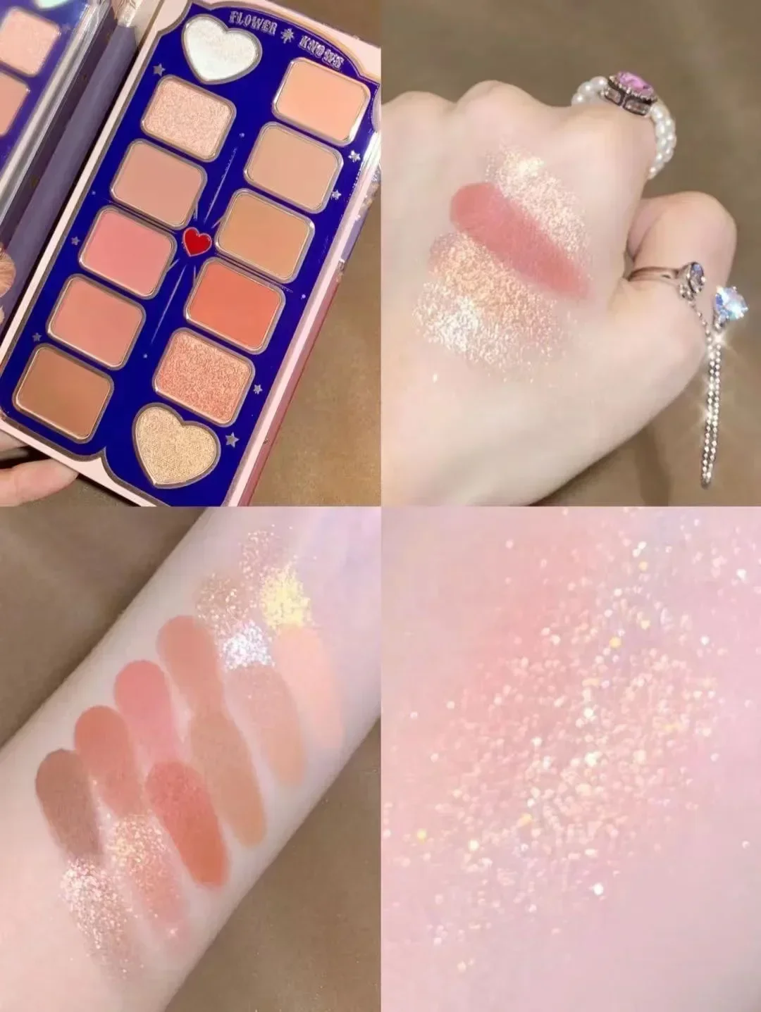 Flower Knows Circus Series 12 Palette di ombretti colorati Matte Shimmer Glitter Paillettes Pigmento Occhi Trucco viso Cosmetici di bellezza