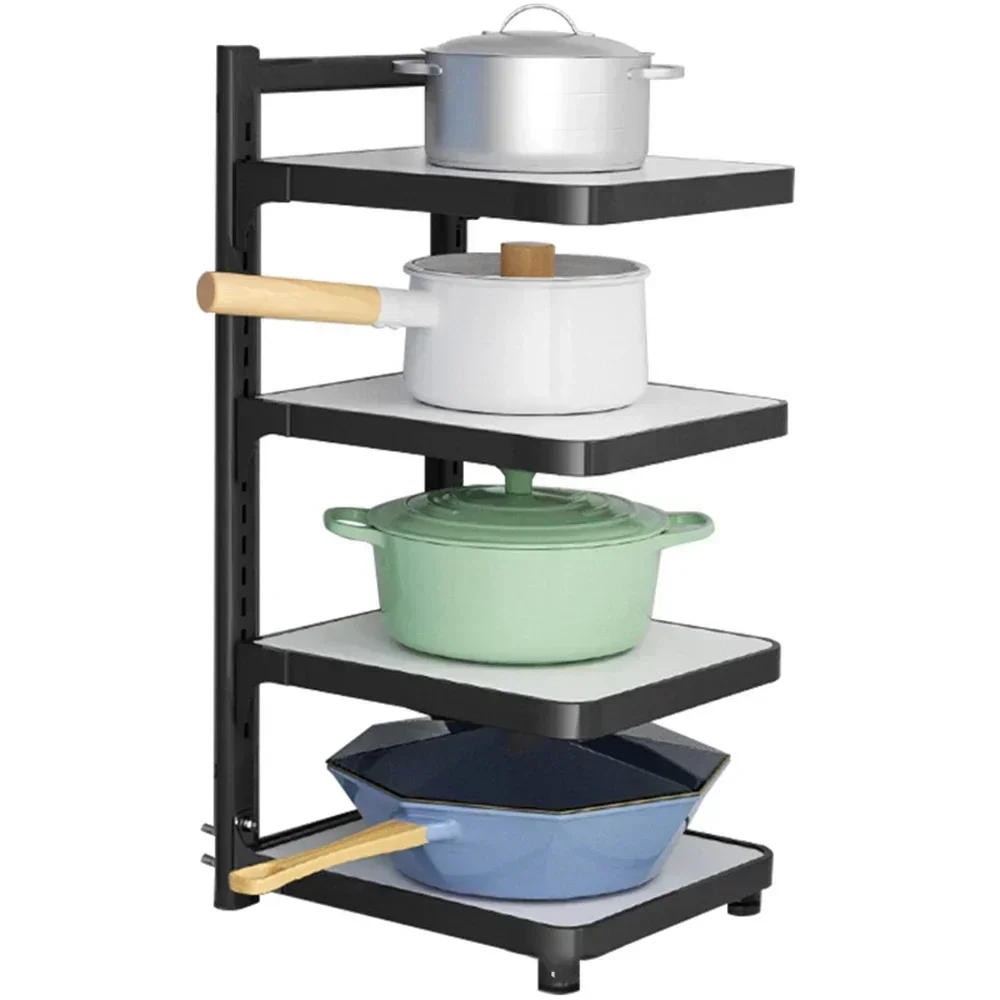 

Storage Rack Multi-layer Pot Modern Kitchen Under Practical Shelf Layered Corner Closet Organizer Household Adjustable Cabinets