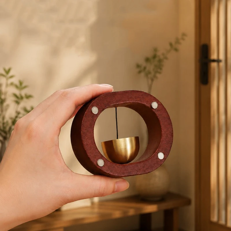 1pc Magnetic Doorbell Reminder Wooden Wind Chimes Self-adhesive Shopkeepers Bell for Door Home Decorations Retro Doorbell