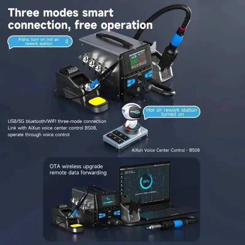 JC Aixun 2in1 Intelligente Heißluft Rework Station Digital High Power T225 Griff für Mobiltelefone SMD BGA Reparatur Werkzeuge Set HT316