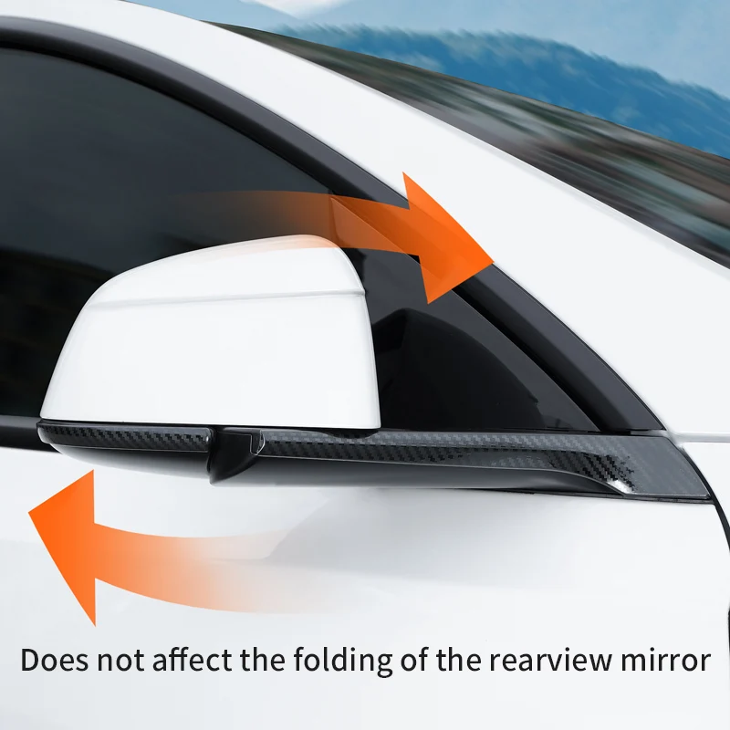 Suitable for Tesla's Updated Model Y Rearview Mirror Anti-Collision Strip, Stainless Steel Bright Strip Protection Decoration