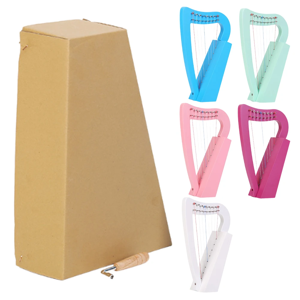 

8-струнная лира-арфа из массива дерева, струнный музыкальный инструмент для детей и взрослых начинающих