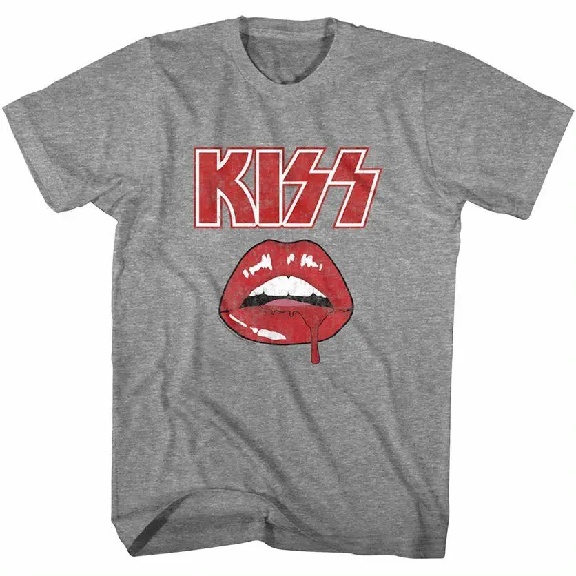 Kiss Drip Lips Men'S T Shirt Glam Rock Band Blood