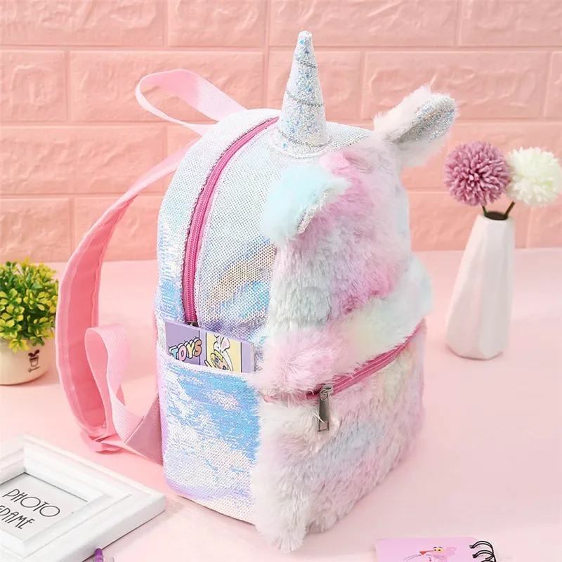 

3D Cartoon Unicorn Backpacks Soft Plush Fashion Girls School Bags for Student Teenager Kids Female Backpacks Mochilas Escolares