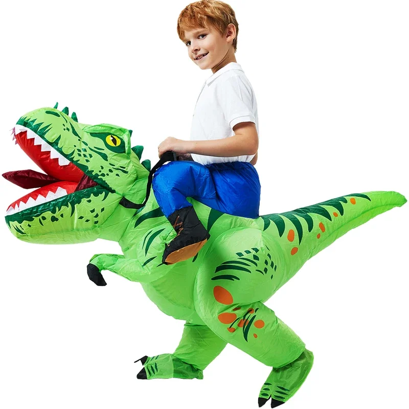 New T-Rex Sinosaur Cosplay Flatable Suits Mascot Funny Party Animal Christmas Halloween Suits Dress for Adult Kids