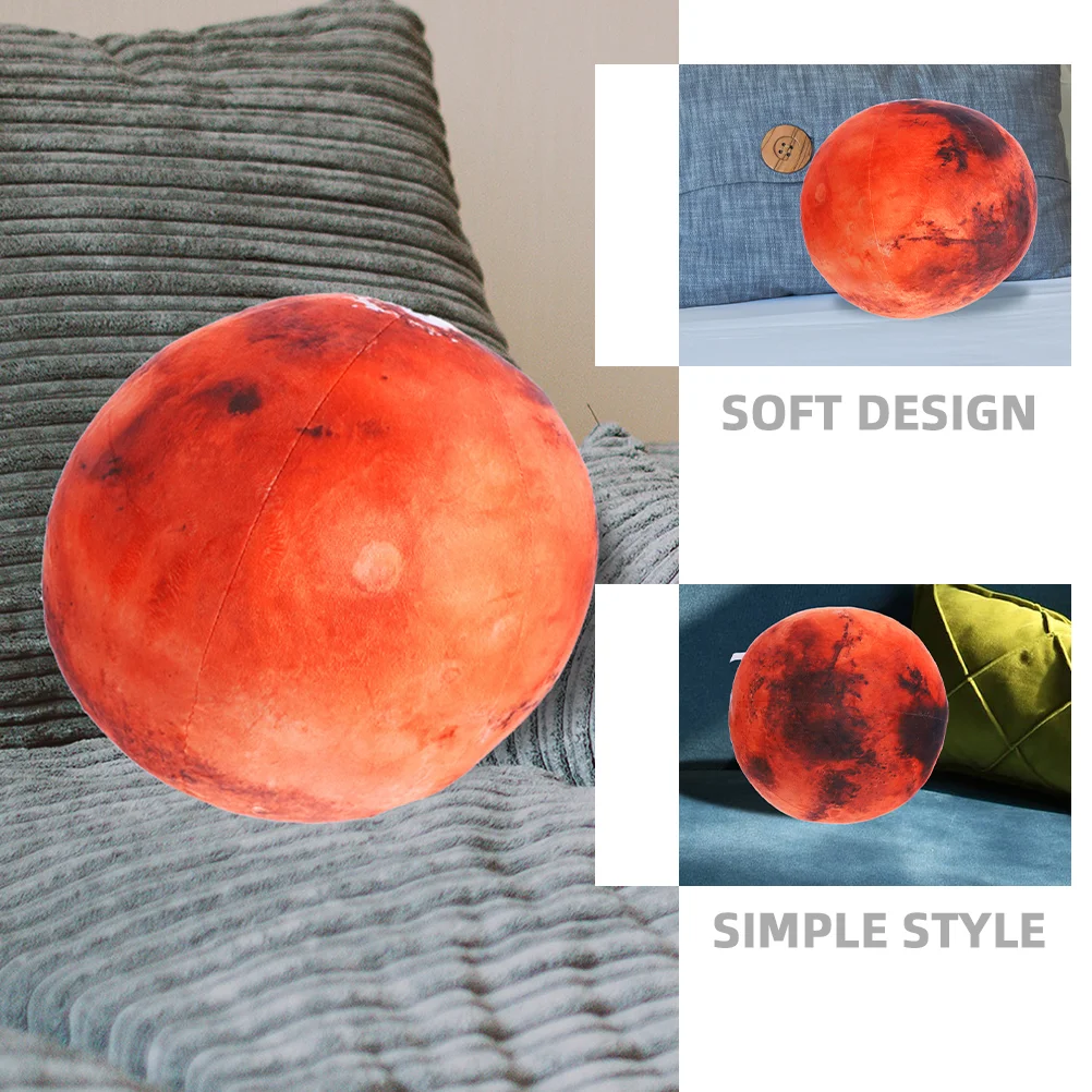 Moon Pillow Toy Furry Cushion Stuffed Ball Shape Throw Spherical Soft Plush Planet Round Figure Toys