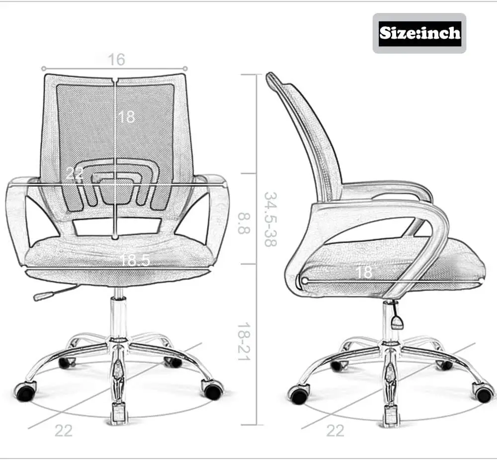 Office Chair Ergonomic Cheap Desk Chair Computer Lumbar Support Executive Adjustable Stool Rolling Swivel (Black) image 3
