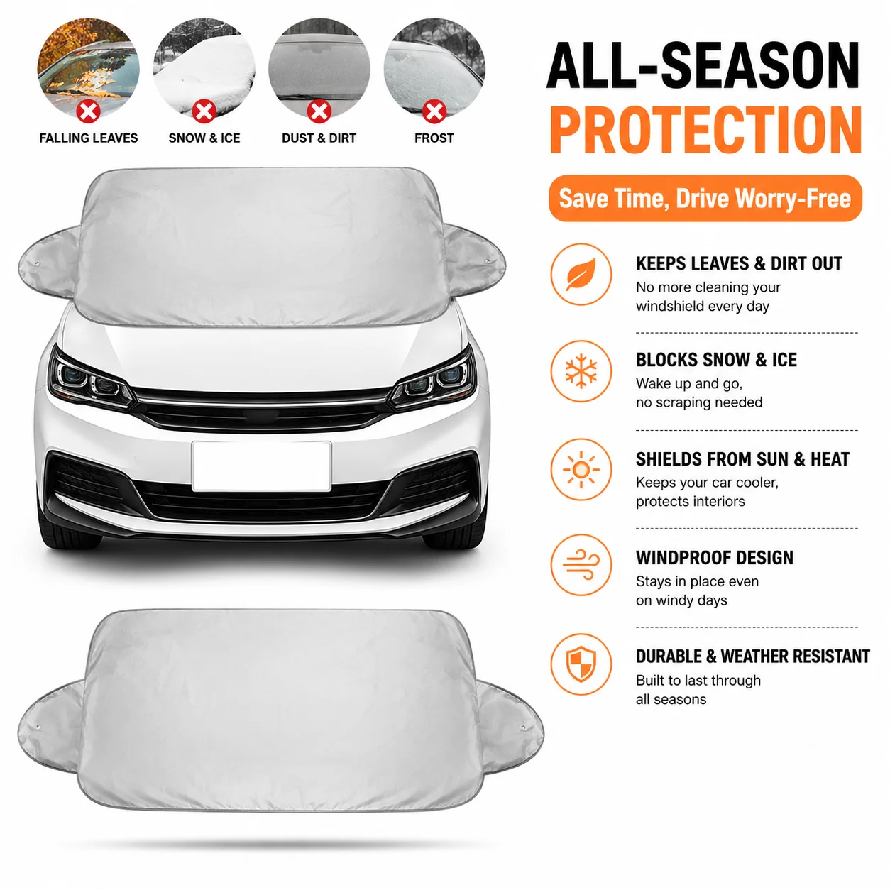 

Car Windshield Sun Shade Foldable UV Protection Heat Insulation Sun Visor for Auto Front Window