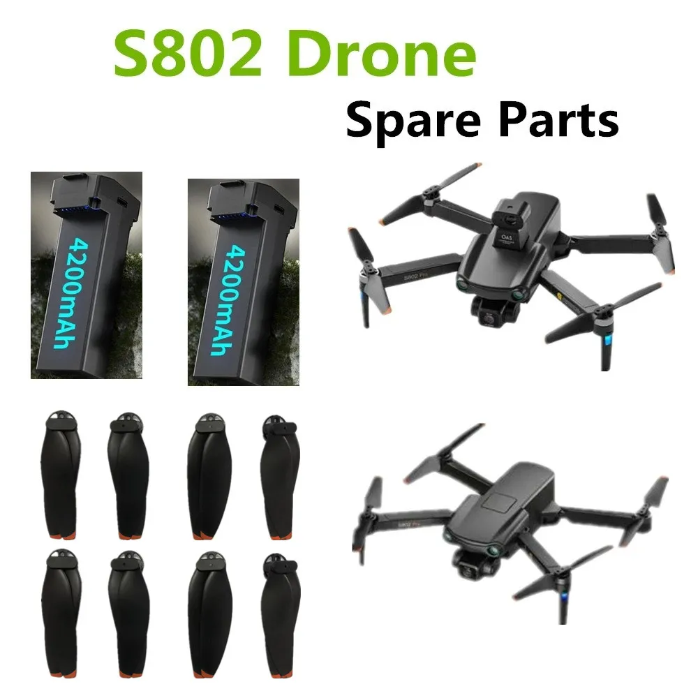 

S802 Drone Spare Battery 7.6V 4200Mah Battery Flight 30 Minut S802 pro Quadcopter Propeller Maple Leaf For S802 Drone Battery