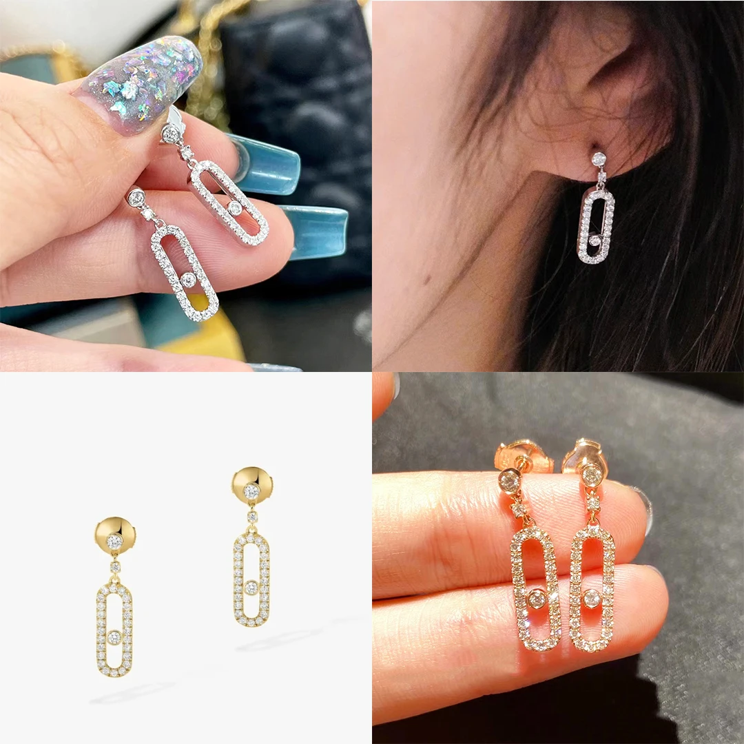 Cmon Kstar Original Design Luxury Oval Drop Earrings for Women Removable Zircon Jewelry Party Favors