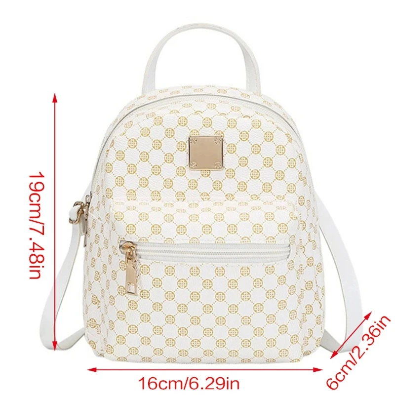 Fashionable Printed Backpack PU Rucksack for Students and Working Individuals