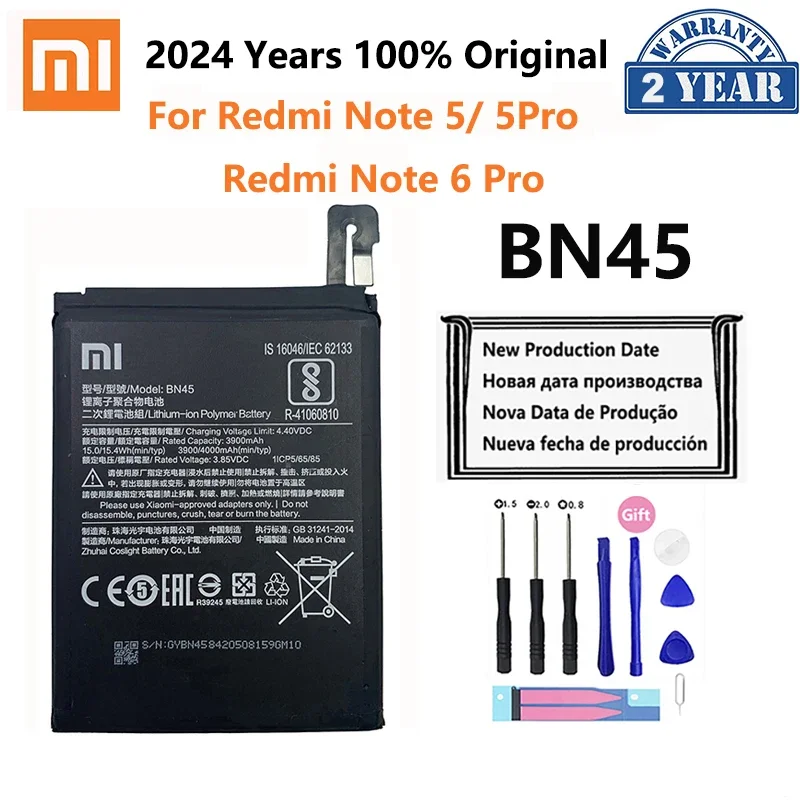 

100% Orginal Xiao mi BN45 4000mAh Battery For Xiaomi Redmi Note 5 Note5 Note6 6 Pro High Quality Phone Replacement Batteries