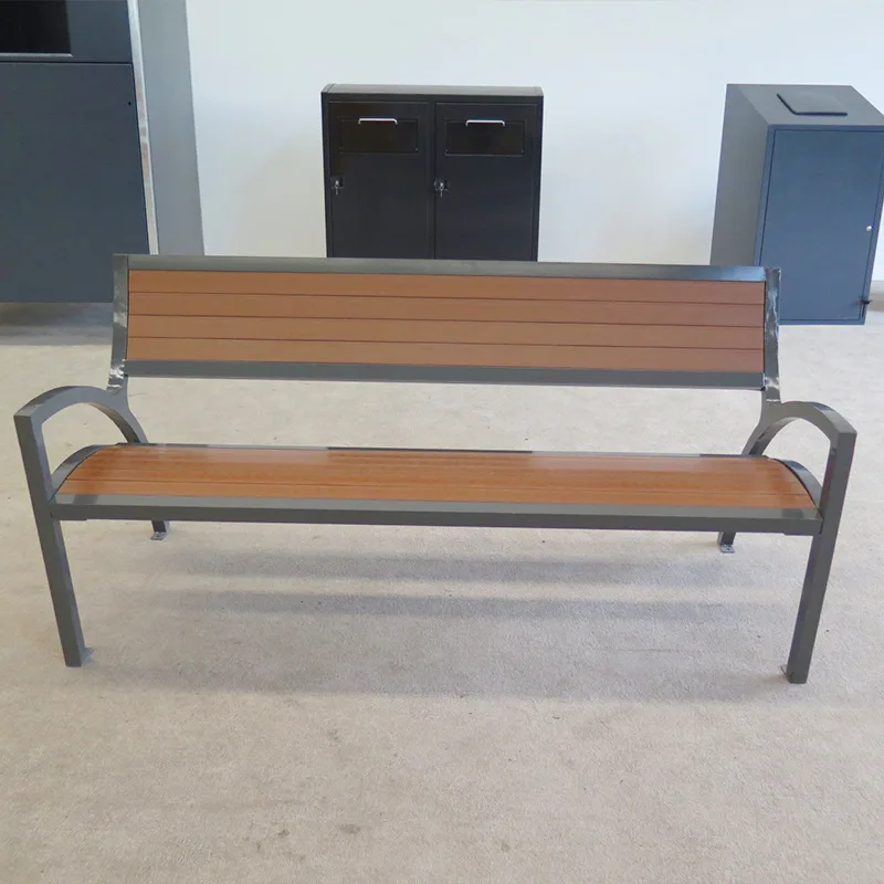 Special-shaped park bench, community outdoor chair, commercial street with armrests, metal bench with various shapes
