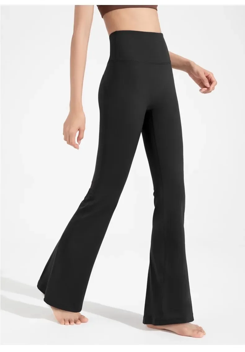 Pilates-Sporttights mit hoher Taille, ausgestellte Yoga-Hose, nahtlose Leggings, Damen-Fitness-Hosen mit Hüftlift, hautfarbene Freizeit-Sport-Yoga-Hose – Detail 5