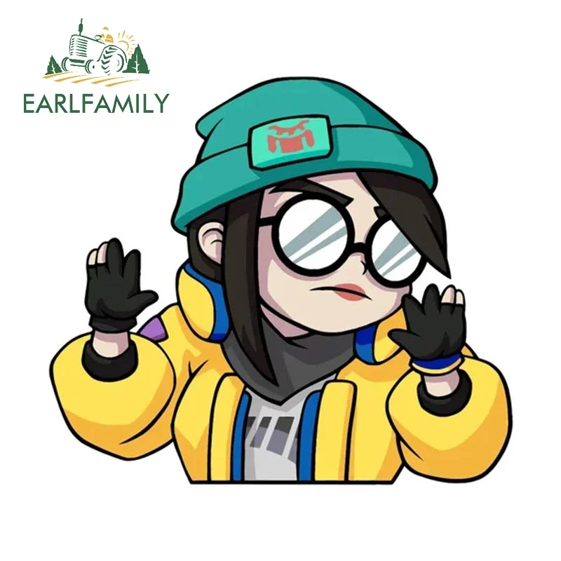 

EARLFAMILY 13см x 11.4см для Valorant Killjoy, автомобильная наклейка, аксессуары для автомобиля, виниловая наклейка, креативный декор для кондиционера
