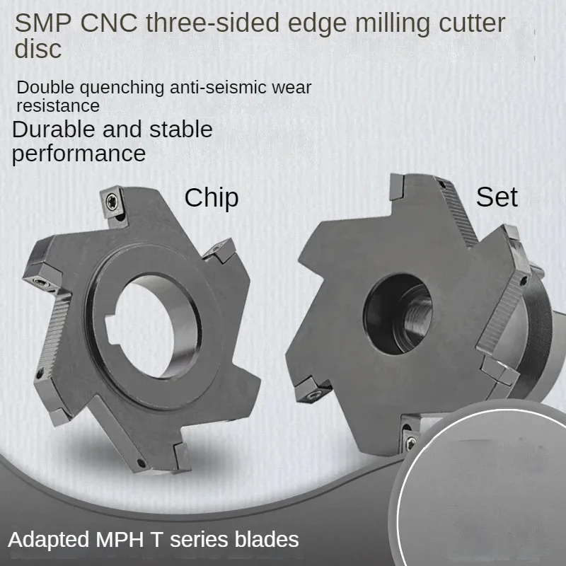 CNC three sided milling cutter disc with sleeve type indexable milling T-groove cutter disc installation MPHT blade 80 100 125